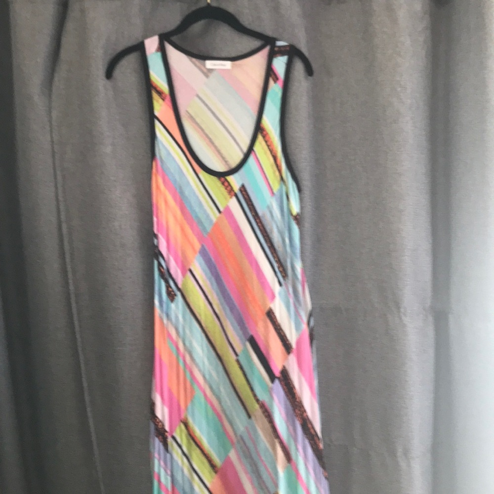 Calvin Klein Rainbow patterned maxi dress